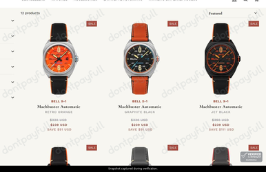 Snapshot of AVI-8 promo: 'Save up to $111 on Bell X-1 Timepieces' - captured during verification by DontPayFull on 14-Jun-2026.