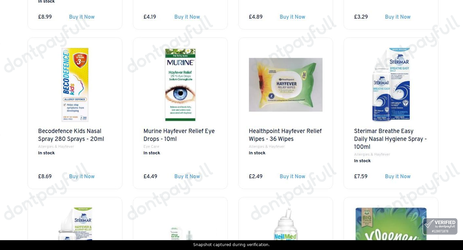 Snapshot of AYP Healthcare promo: 'Shop Allergy and Hay Fever Solutions Starting at £2.49' - captured during verification by DontPayFull on 17-Aug-2026.