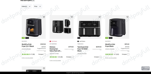 Snapshot of Braun promo: 'Up to 50% Off Select Air Fryers' - captured during verification by DontPayFull on 16-Aug-2026.
