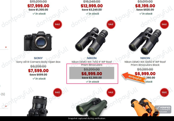 Snapshot of Camera Canada promo: 'Up to 25% Off Open Box Items' - captured during verification by DontPayFull on 03-Oct-2026.
