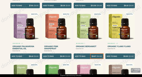 Snapshot of Cliganic promo: 'Save up to 25% on Essential Oils Singles' - captured during verification by DontPayFull on 12-Jun-2026.