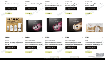 Snapshot of Cosmetis promo: 'Save up to 40% on Skincare and Haircare Gift Sets' - captured during verification by DontPayFull on 14-Jun-2026.