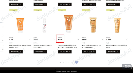Snapshot of Cosmetis promo: 'Up to 40% Off Suncare' - captured during verification by DontPayFull on 14-Jun-2026.