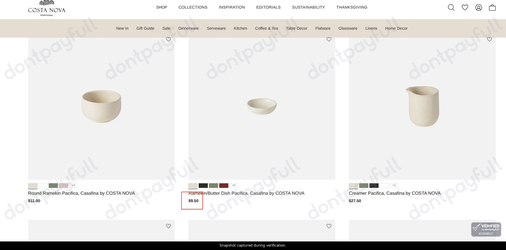 Snapshot of COSTA NOVA promo: 'Pacifica Collection from $9' - captured during verification by DontPayFull on 30-Sep-2026.