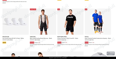 Snapshot of Decathlon promo: 'Enjoy Up to 70% Off The Men's Clothing Collection' - captured during verification by DontPayFull on 30-Jun-2026.