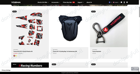 Snapshot of Yozmasport promo: 'Up to 15% Off Electric Bike Accessories' - captured during verification by DontPayFull on 30-Jun-2026.