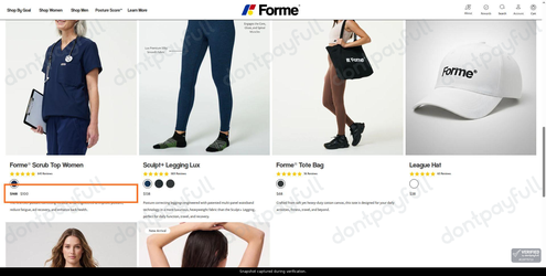 Snapshot of Forme promo: 'Enjoy Up to 40% Off New Women's Clothing and Accessories' - captured during verification by DontPayFull on 31-Jul-2026.