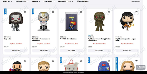 Snapshot of Funko promo: 'Dc Comics Collection from £13' - captured during verification by DontPayFull on 18-Jun-2026.
