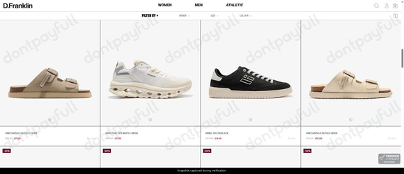 Snapshot of D Franklin promo: 'Up to 70% Off Selected Women's Styles' - captured during verification by DontPayFull on 27-Sep-2026.
