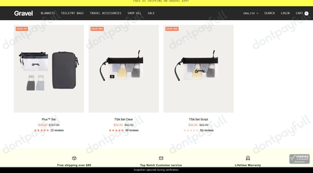 Snapshot of Gravel promo: 'Enjoy Up to 20% Off Travel Accessory Bundles' - captured during verification by DontPayFull on 08-Aug-2026.