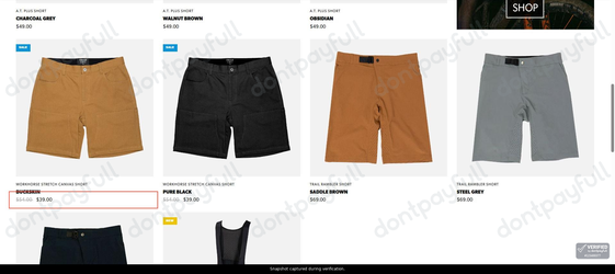 Snapshot of Handup Gloves promo: 'Up to $15 Off Performance Shorts' - captured during verification by DontPayFull on 13-Jun-2026.
