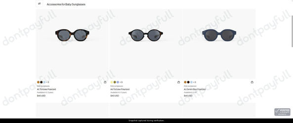 Snapshot of Izipizi promo: 'Shop Sunglasses for Babies from $40' - captured during verification by DontPayFull on 09-Sep-2026.