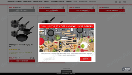 Snapshot of Kuhn Rikon promo: 'Get up to 40% Off Premium Cookware' - captured during verification by DontPayFull on 29-Sep-2026.