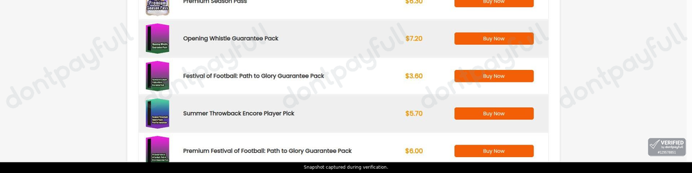 Snapshot of M8X FIFA Coin promo: 'Get Fc 26 Packs Starting at $3.6' - captured during verification by DontPayFull on 02-Jul-2026.