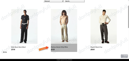 Snapshot of Magliano promo: 'Trousers Starting from $523' - captured during verification by DontPayFull on 26-Sep-2026.