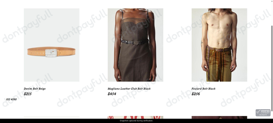 Snapshot of Magliano promo: 'Belts from $215' - captured during verification by DontPayFull on 27-Sep-2026.