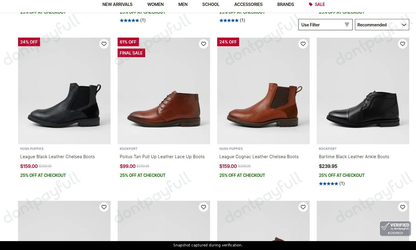 Snapshot of Mathers promo: 'Enjoy Up to 60% Off Men's Footwear' - captured during verification by DontPayFull on 01-Jul-2026.