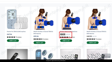 Snapshot of Med-Fit promo: 'Enjoy Up to 35% Off Select Devices for Injury Recovery' - captured during verification by DontPayFull on 27-Sep-2026.