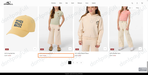Snapshot of O'Neill promo: 'Save up to 40% on the Girl's Sale' - captured during verification by DontPayFull on 07-Jun-2026.