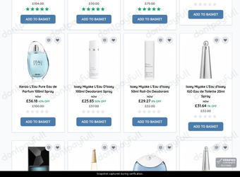 Snapshot of Paco Perfumerias promo: 'Up to 44% Off Issey Miyake Scents' - captured during verification by DontPayFull on 01-Aug-2026.