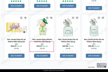 Snapshot of Paco Perfumerias promo: 'Up to 40% Off Marc Jacobs Perfumes and Fragrances' - captured during verification by DontPayFull on 29-Jul-2026.