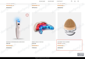 Snapshot of Sensse Beauty promo: 'Enjoy Up to 40% Off Select LED Beauty Devices' - captured during verification by DontPayFull on 27-Sep-2026.