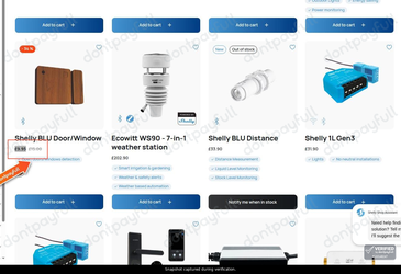 Snapshot of Shelly promo: 'Enjoy Up to £5 Off Customer-favorite Smart Devices' - captured during verification by DontPayFull on 01-Oct-2026.