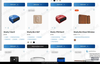 Snapshot of Shelly promo: 'Up to £5 Off Bluetooth Low Energy Smart Home Devices' - captured during verification by DontPayFull on 01-Oct-2026.