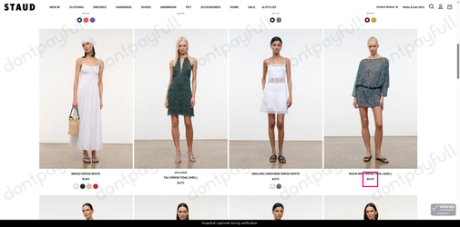 Snapshot of STAUD promo: 'Shop The Dress Collection Starting at $245' - captured during verification by DontPayFull on 03-Aug-2026.
