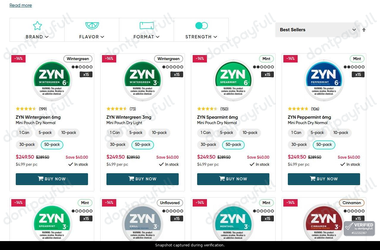 Snapshot of Prilla promo: 'Up to $40 Off Zyn Nicotine Pouches' - captured during verification by DontPayFull on 28-Jun-2026.