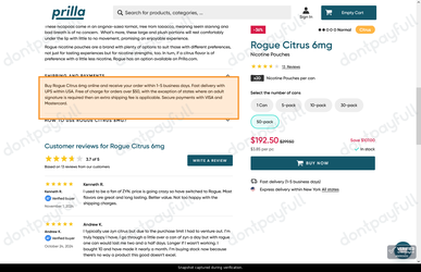 Snapshot of Prilla promo: 'Free US UPS Shipping on $50+ Orders' - captured during verification by DontPayFull on 02-Jul-2026.