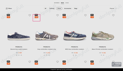 Snapshot of Symbol Fashion promo: 'Up to 20% Off Men's Premiata Footwear' - captured during verification by DontPayFull on 15-Sep-2026.