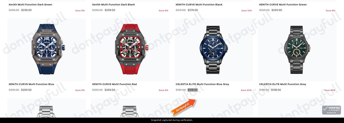 Snapshot of Tornado Store USA promo: 'Up to 40% Off Multi-Function Watches' - captured during verification by DontPayFull on 25-Oct-2026.