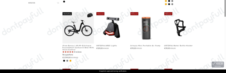 Snapshot of Twopoint promo: 'Up to 22% Off Urtopia E-bikes' - captured during verification by DontPayFull on 07-Sep-2026.