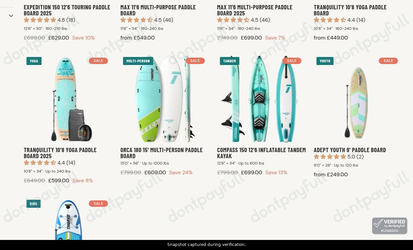 Snapshot of Thurso Surf promo: 'Enjoy Up to 25% Off Sup Boards' - captured during verification by DontPayFull on 31-Jul-2026.