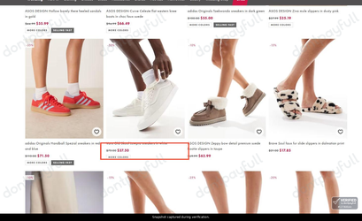 Snapshot of ASOS promo: 'Save up to 50% on Shoes for Women on Sale' - captured during verification by DontPayFull on 05-Apr-2026.