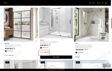 Snapshot of VIGO promo: 'Save up to 25% on Select Shower Doors' - captured during verification by DontPayFull on 28-Jul-2026.