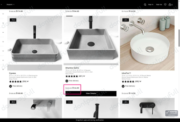 Snapshot of VIGO promo: 'Up to $65 Off Vessel Bathroom Sinks' - captured during verification by DontPayFull on 27-Jul-2026.