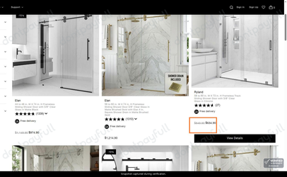 Snapshot of VIGO promo: 'Up to 25% Off Sliding Shower Doors' - captured during verification by DontPayFull on 28-Jul-2026.