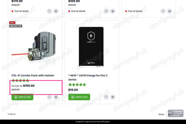Snapshot of Viridian promo: 'Save up to $70 on C Series Compact Weapon Lights & Lasers' - captured during verification by DontPayFull on 30-Jun-2026.