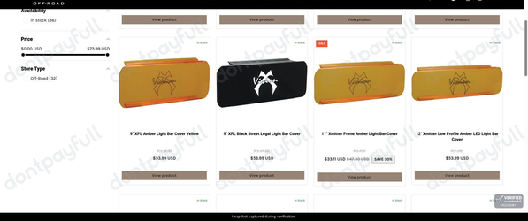 Snapshot of Vision X Lighting promo: 'Get up to 30% Off Select Protective Light Bar Covers' - captured during verification by DontPayFull on 26-Jul-2026.