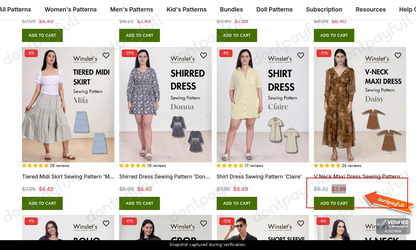 Snapshot of Winslet's promo: 'Up to 50% Off Plus Size Sewing Patterns' - captured during verification by DontPayFull on 30-Sep-2026.